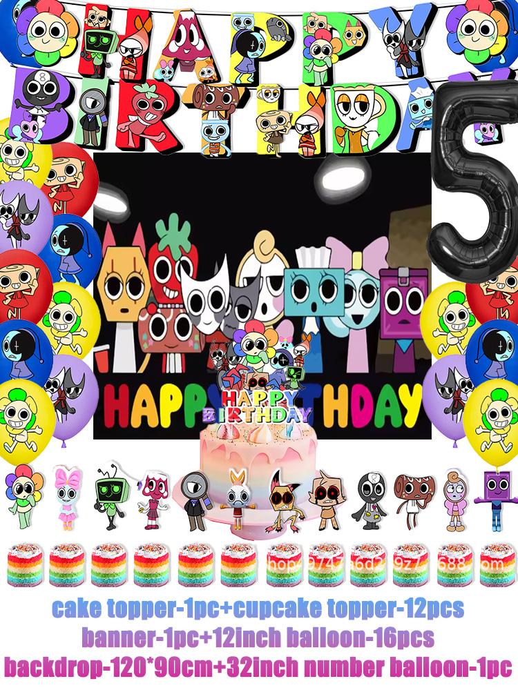 Game DANDYS World Theme Birthday Party Supplies Decoration Disposable Tableware Dandy's DIY Balloon Plate Cup Backdrop Kid Gift