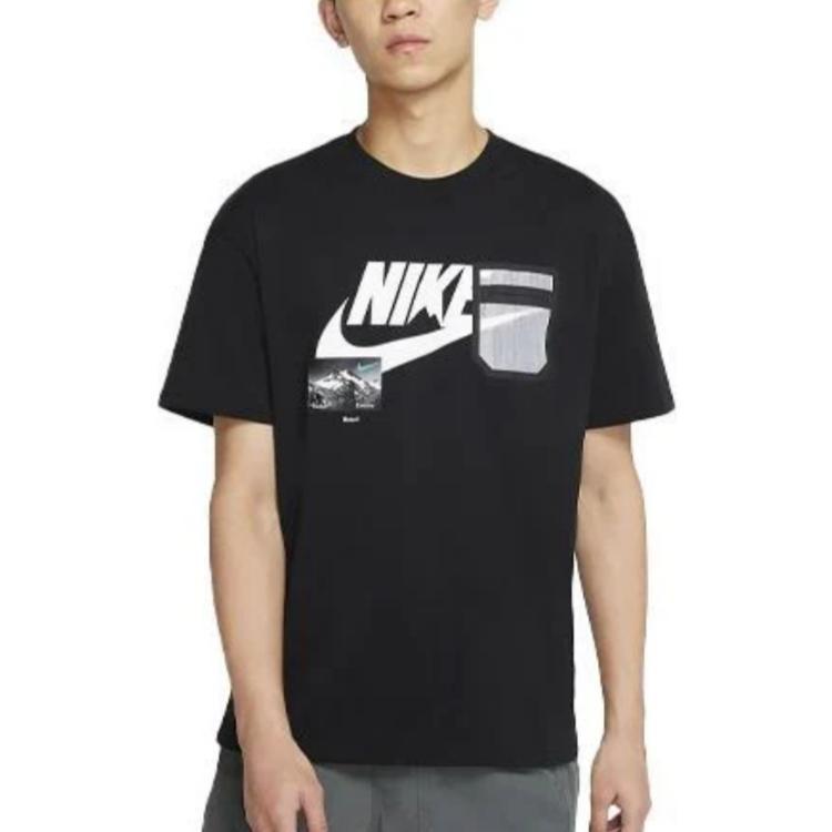 Nike T Shirts Men's Black Crew Neck Moderate Straight Fit CZ4662-010