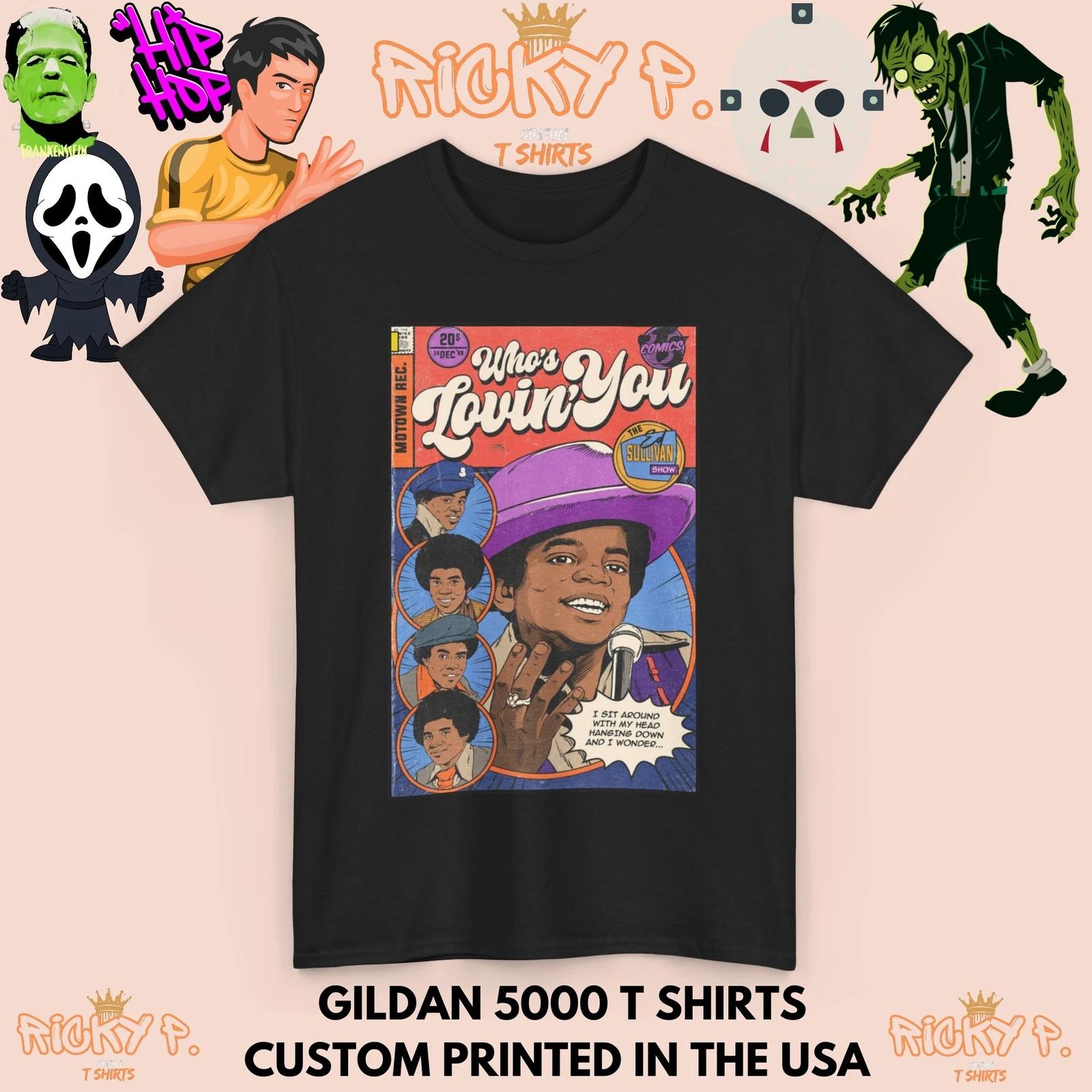 Michael Jackson Comic 100% Cotton T-shirt Mens Tees Top Jackson 5 Unisex Heavy Cotton Tee 3XL