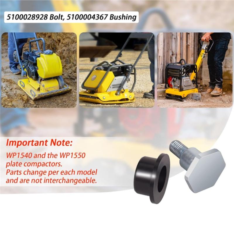 For Wacker Style WP1540 WP1550 5100028928 Bolt Handle Bushing Kit Lawn Mower Bushings