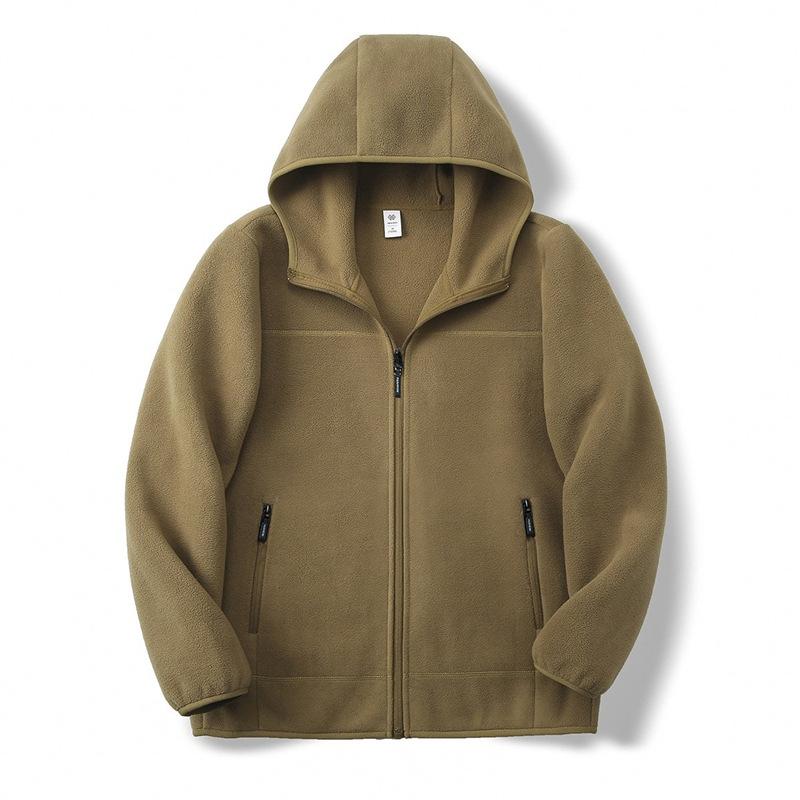 Men's and Women's Autumn and Winter Fleece Thickened Cardigan Top Double-sided Fleece Sweater