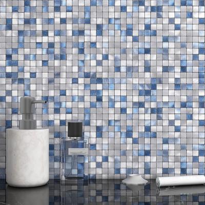 Es DECOR Tile Stickers Heat Resistant Waterproof Kitchen Sheet Wall Panel DIY Tile 5 Pieces (Blue)