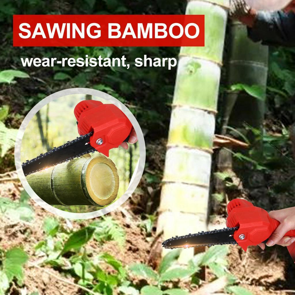 Cordless Electric Protable Chain saw 6-Inches For Tree Branch Wood Cutting Tool Kits For Wood Cutters Electric Mini Chainsaws 24V