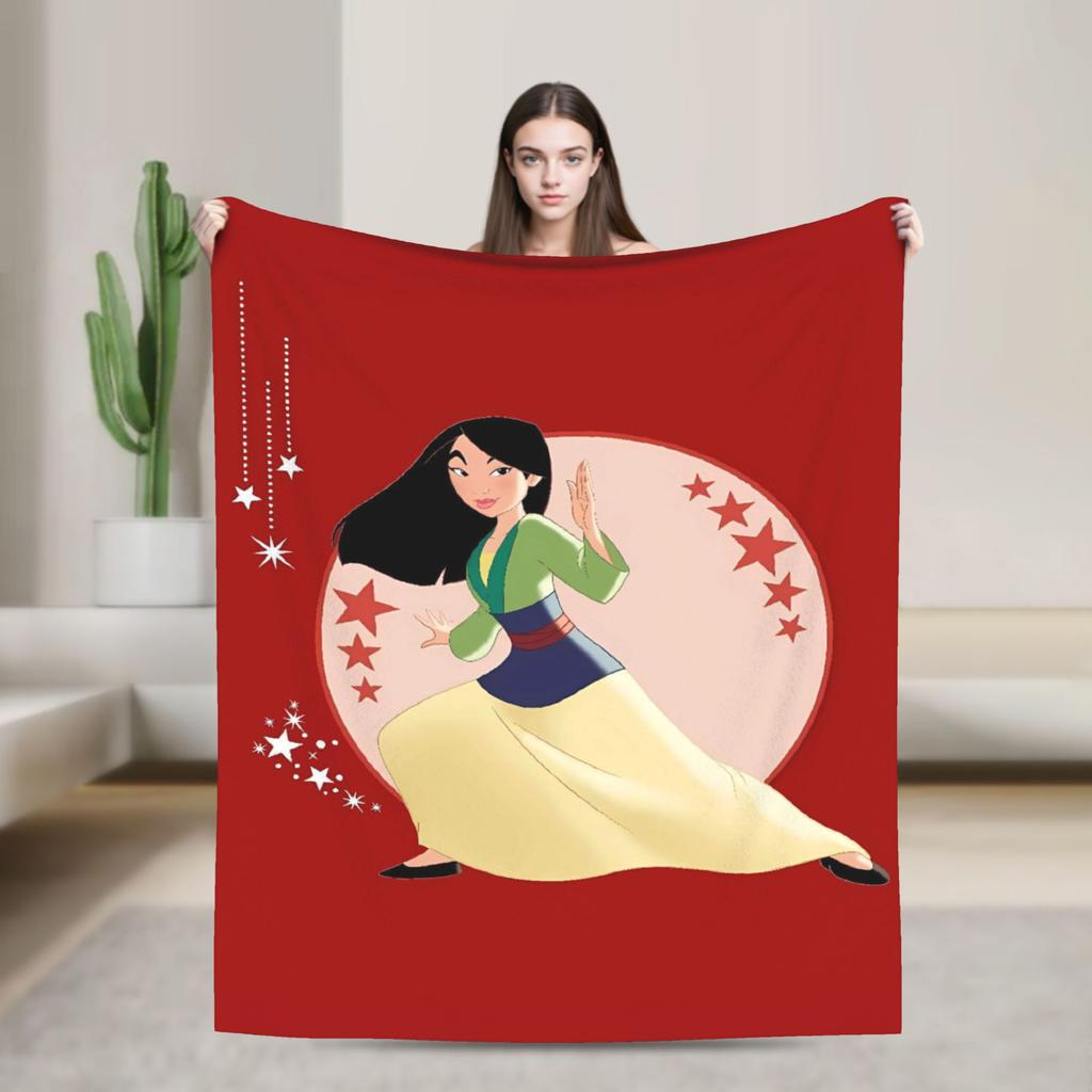 Mulan Mushu Flannel Blanket Winter Super Warm Bedding Throws for Kids Home Decor Graphic Bedspread Sofa Bed Cover