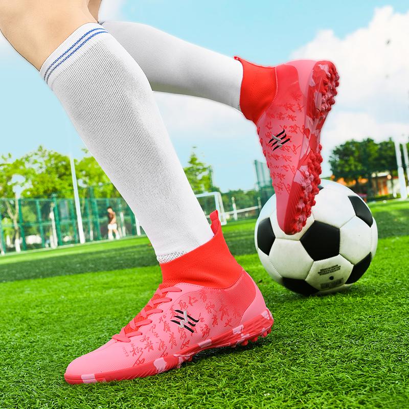 New Soccer Boots Men Football Shoes Cleats Professional Soccer Shoe High-Tops Non-Slip Spikes For Big Boys Wide Training Sneaker