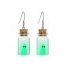 Gotische Halloween Leuchtende Geisterglas Ohrringe Kleine Glasflasche Anhänger Halskette Für Frauen Männer Jungen Mädchen Geschenke