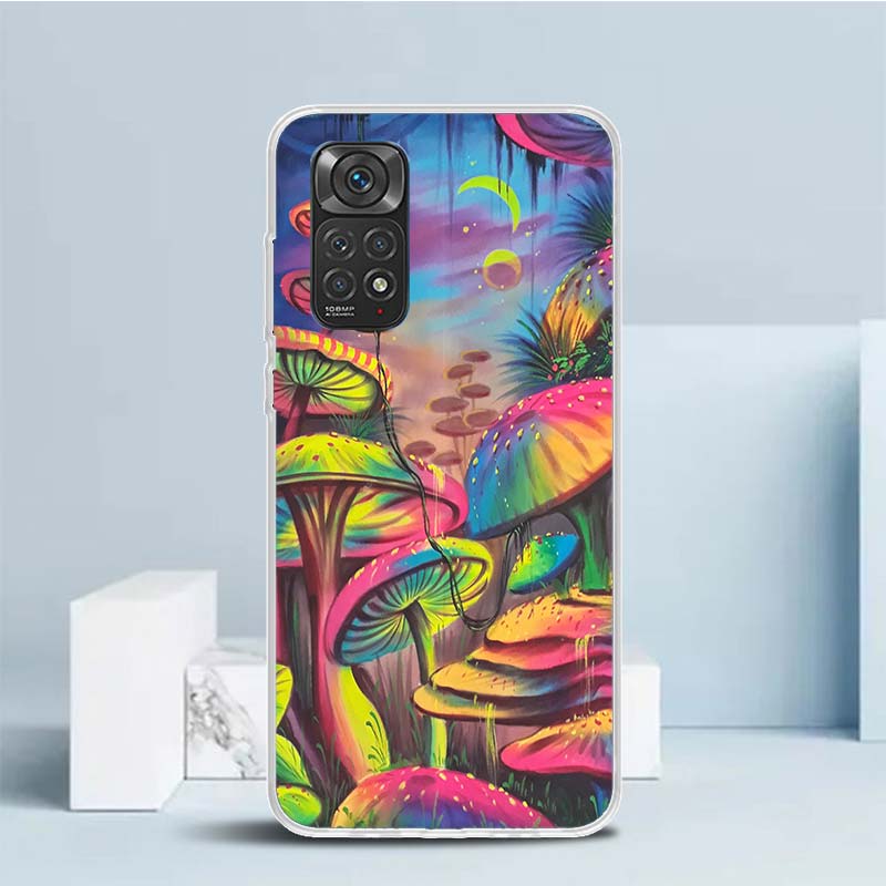 Weird Mushroom Psychedelic Soft Cover for Xiaomi Redmi Note 15 14 13 12 Pro Plus Phone Case 14S 11S 11T 11E 10S 10 4G Pattern Sh