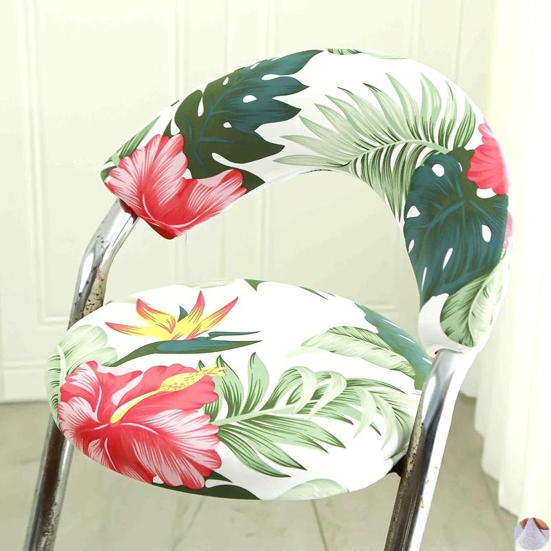Split Low Back Chair Cover Corn Velvet Solid Color Simple Elastic Modern Home Decor Chair Dust Protect Cover Office Stool Covers