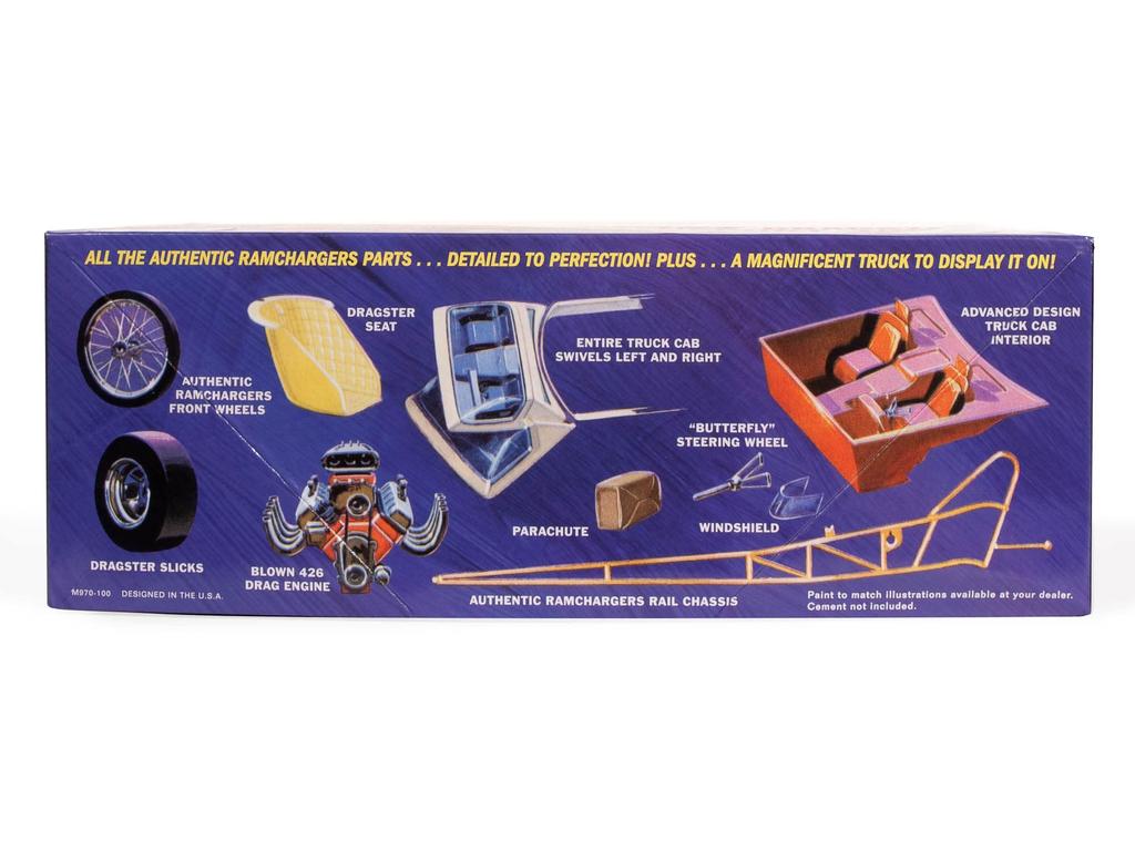 MPC Ram Chargers Dragster Transport Truck Plastic Model MPC970 Molding Color 1/25 &