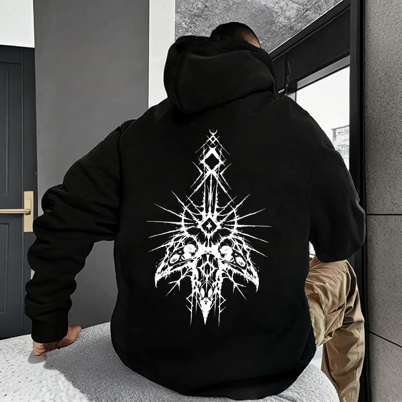 New autumn and winter fashion men's casual jacket 666 Cross Special Devil theme print men's hoodie outdoor sweatshirt