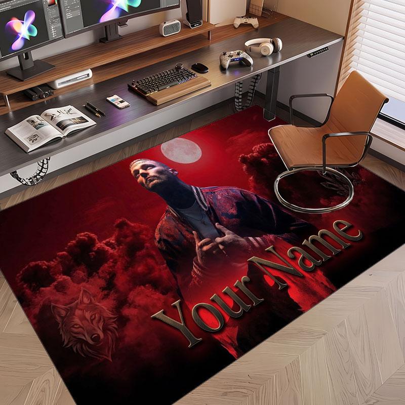 Custom Name Crystal Velvet Rug,Kontra K Comfortable Anti Slip Floor Mat For Room Decoration
