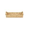 Handwoven Paper Rope Storage Basket with Handles Rectangular Organizer Tray for Household Storage and Miscellaneous Item Organization