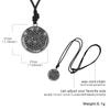 Vintage Mystical Star Pendant Necklace Double Sided Pentagram Charm Antique Wax Rope Chain Lucky Symbol Jewelry