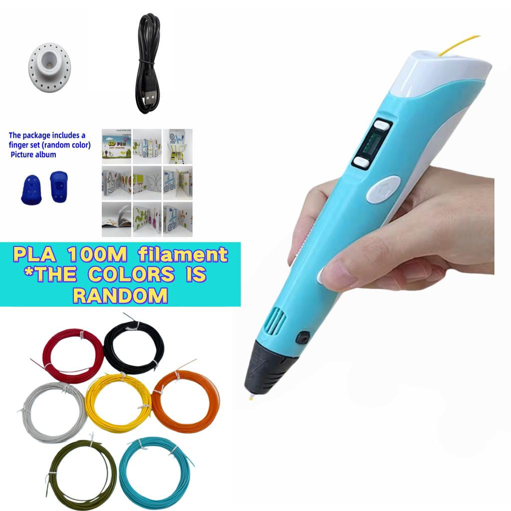 New 3D Printing Pen DIY Drawing with 9 Meters PLA Filament, 3D Graffiti Toy, Children's Birthday Joyful Festival Gift, Art Tool
