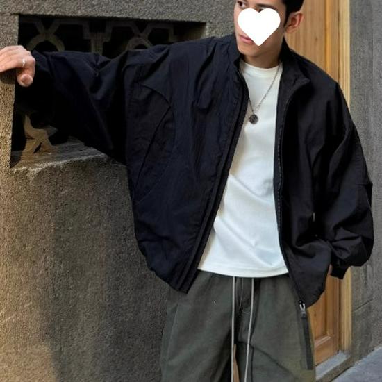 Ah Ah Long Autumn 2025 Casual High Street Scythe Sleeve Oversized Cropped Jacket