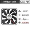Gdstime 1 Piece DC 12V 24V 80mm x 15mm Dual Ball Bearing PC Case DC Cooling Fan 80x80x15mm 8cm 8015 Mute Radiator Cooler 2 Pin