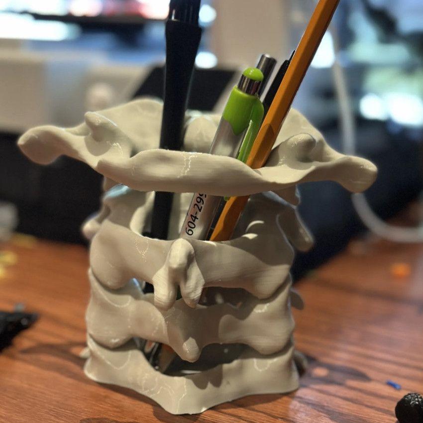 

Симуляция позвоночника Держатель для ручек Держатель для кистей Держатель для карандашей в виде позвоночника Подарок студенту-медику 3D Ваза Коробка для хранения Органайзер для рабочего стола