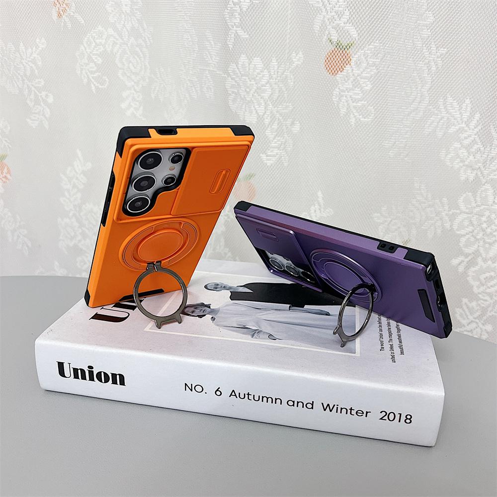 Luxury Rotating Hidden Metal Ring Car Holder Armor Case For Samsung S25 S24 Ultra S21 S22 S23 Ultra Plus S20 FE  A54 A13 A14 A15
