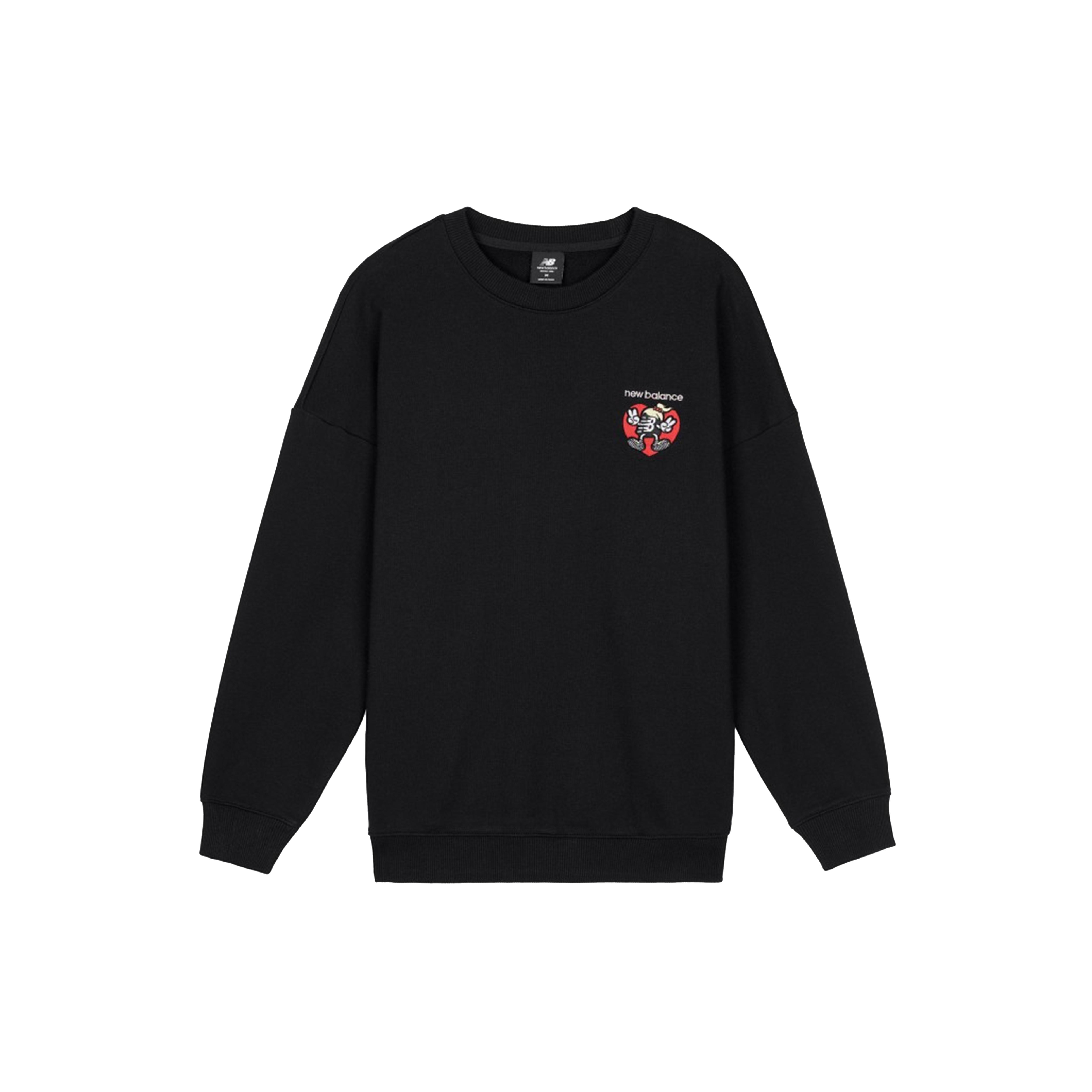 (WMNS) New Balance Printing Round-neck Swea Black Women s AWT03367-BK S
