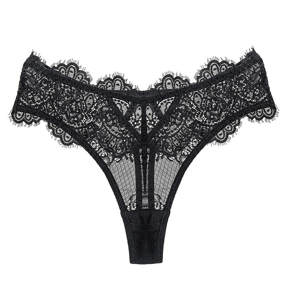 Low waist thong lace flower mesh temptation hip lift Underpant perspective ladies sexy hollow T pants Women Briefs Sexy Panties
