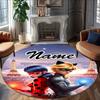 Personalized L-Ladybug Round Chair Office Rug - Perfect for Mat, Office Chair & More - Ideal Gift for Birthdays and Holidays