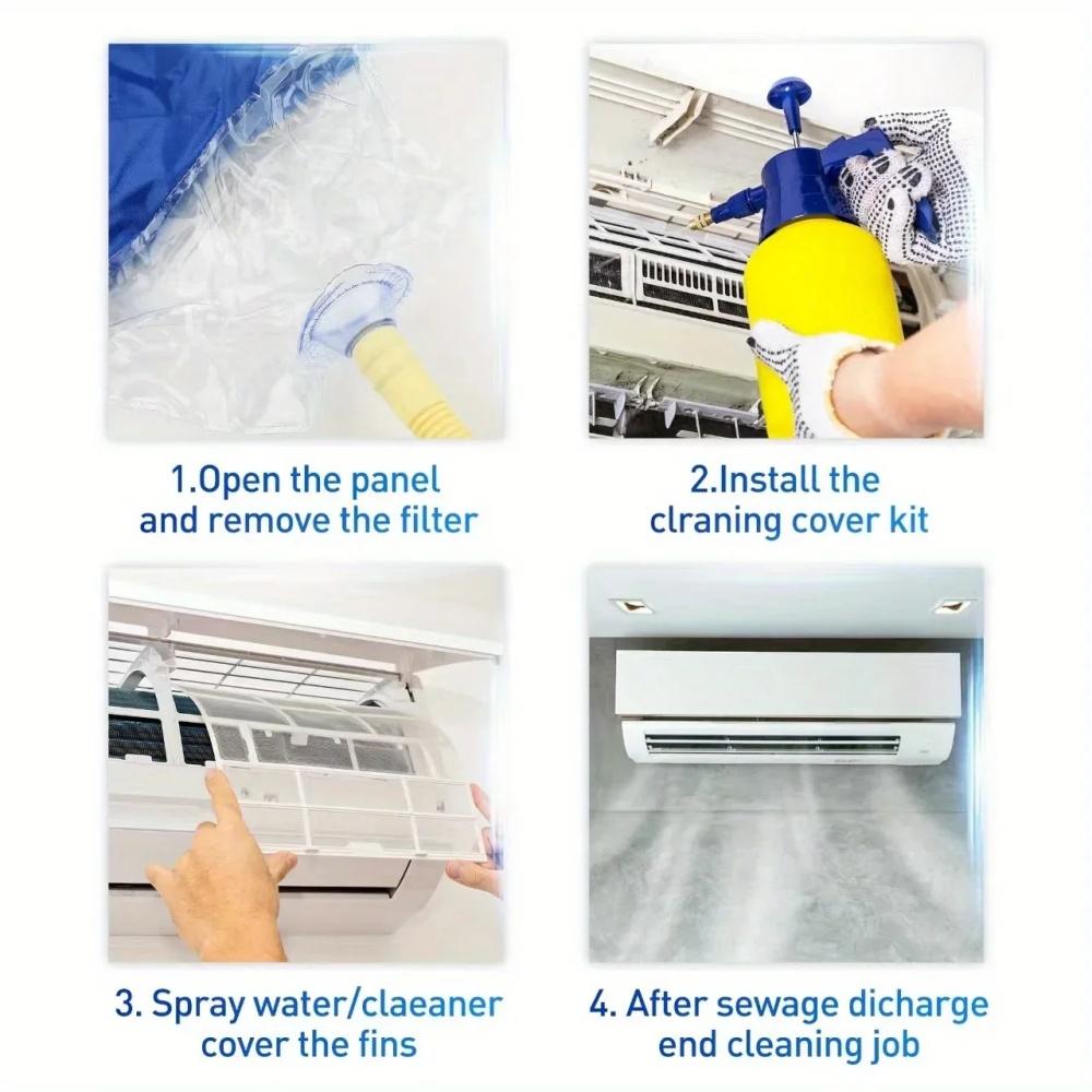 2.4/3.2m Home Air Conditioning Water Cover Full Set of Cleaning Tools with Water Pipe Air Conditioning Waterproof Cleaning Cover