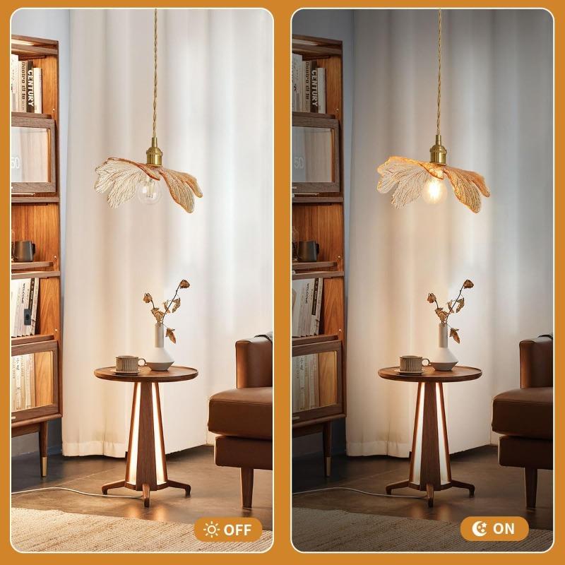 Vintage Hanging Light with Plug In Cord on/Off Switch Brushed Brass Pendant Light Fixtures