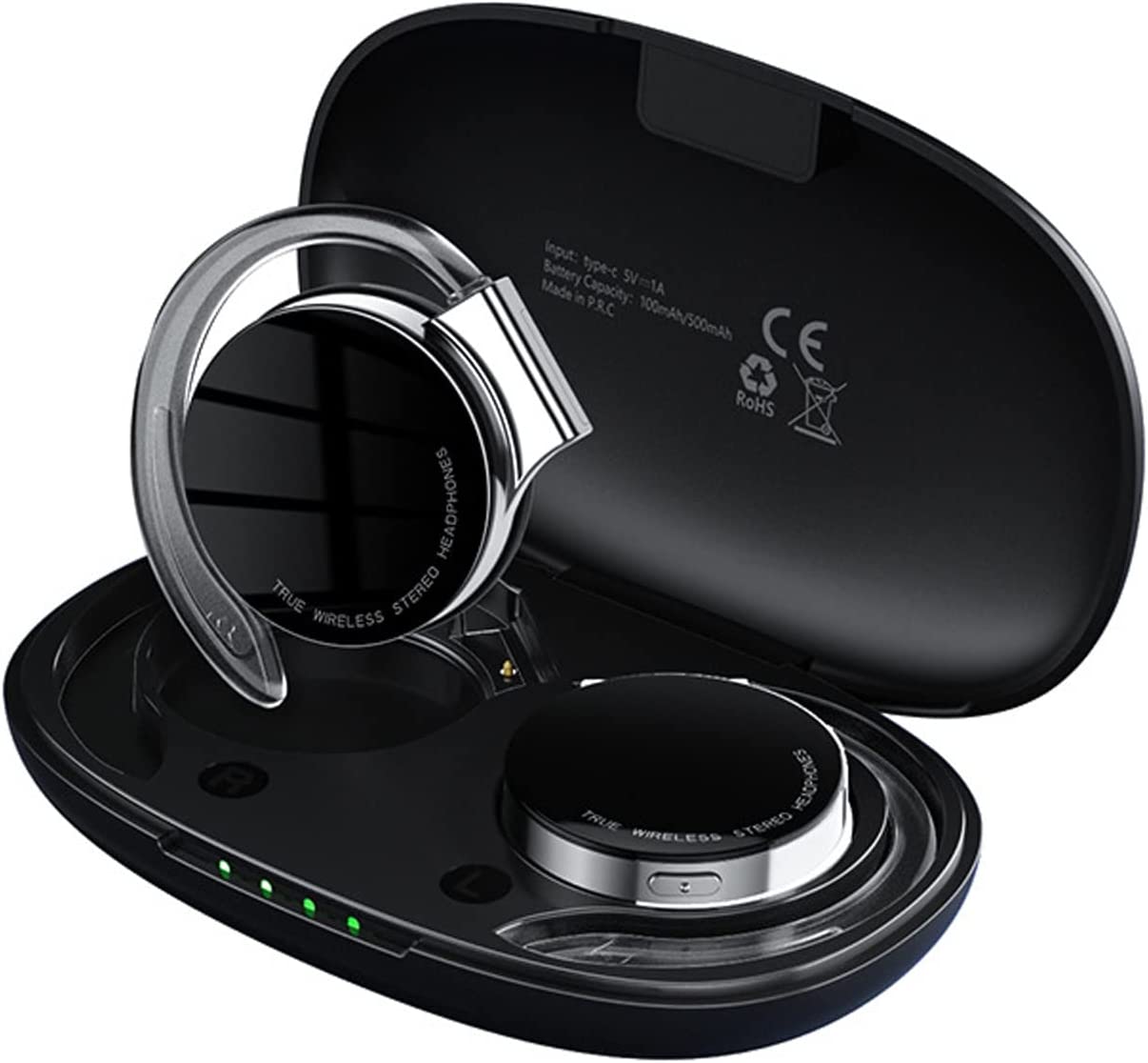 

TWS Wireless Headphones Not in-Ear Bluetooth Earphones Night Running Lights Headsets Reduce Noise HD CallS Earbuds Life With MIC чорний