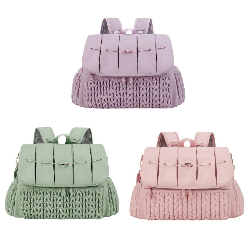 Upgrades Baby Diaper Bag Convertible Backpack with Prams Straps & Portable Changing Pad Essential Diaper Bag for Moms verde