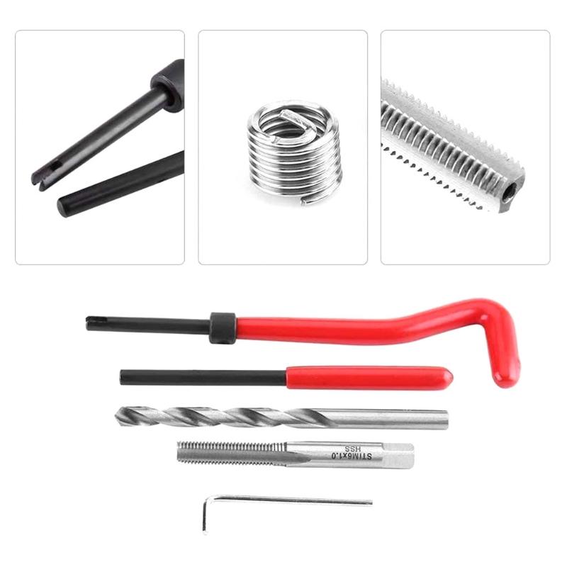 30 Pcs Coil Drill Tool Metric Thread Repair Insert Kit for Ideal for Restoring Damaged Threads Stripped Internal Threads