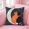 Anime Kwaii Plant Cats Cushion Cover Pillowcase Short Plush Invisible Zipper Room Sofa Cushion Cover