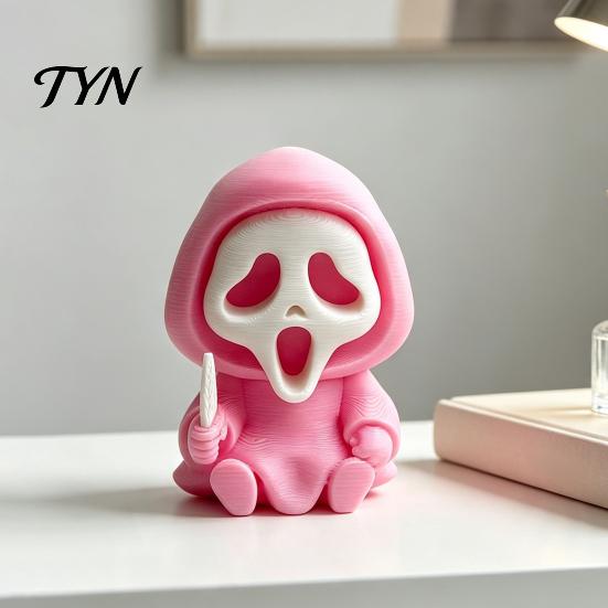 Compact Skull Model for Collection Halloween Ghost Statue, Cartoon Skeleton Sculpture, 3D Printed Textures Handmade Atmosphere Props Horror