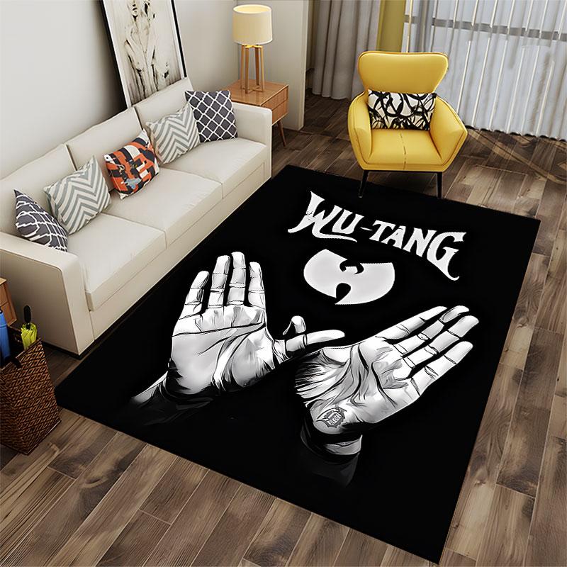 Wu-Tang Logo with Hands Design suitable as a non-slip mat for the living room or bedroom sofa