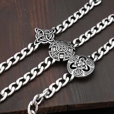 Pulsera de Cadena Nudo de Bruja Vintage Acero Inoxidable 316L Vikingos Nórdicos Pulseras de Nudo Celta Para Hombres Mujeres Joyería Amuleto