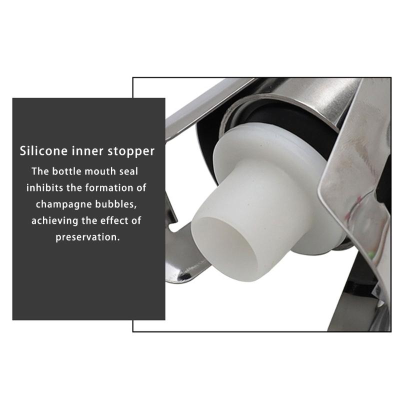 2/4/6/8Pcs Steel Champagnes Stopper With Silicones Vacuum Seal For Airtight Preservations Of Sparkling And Red Wines