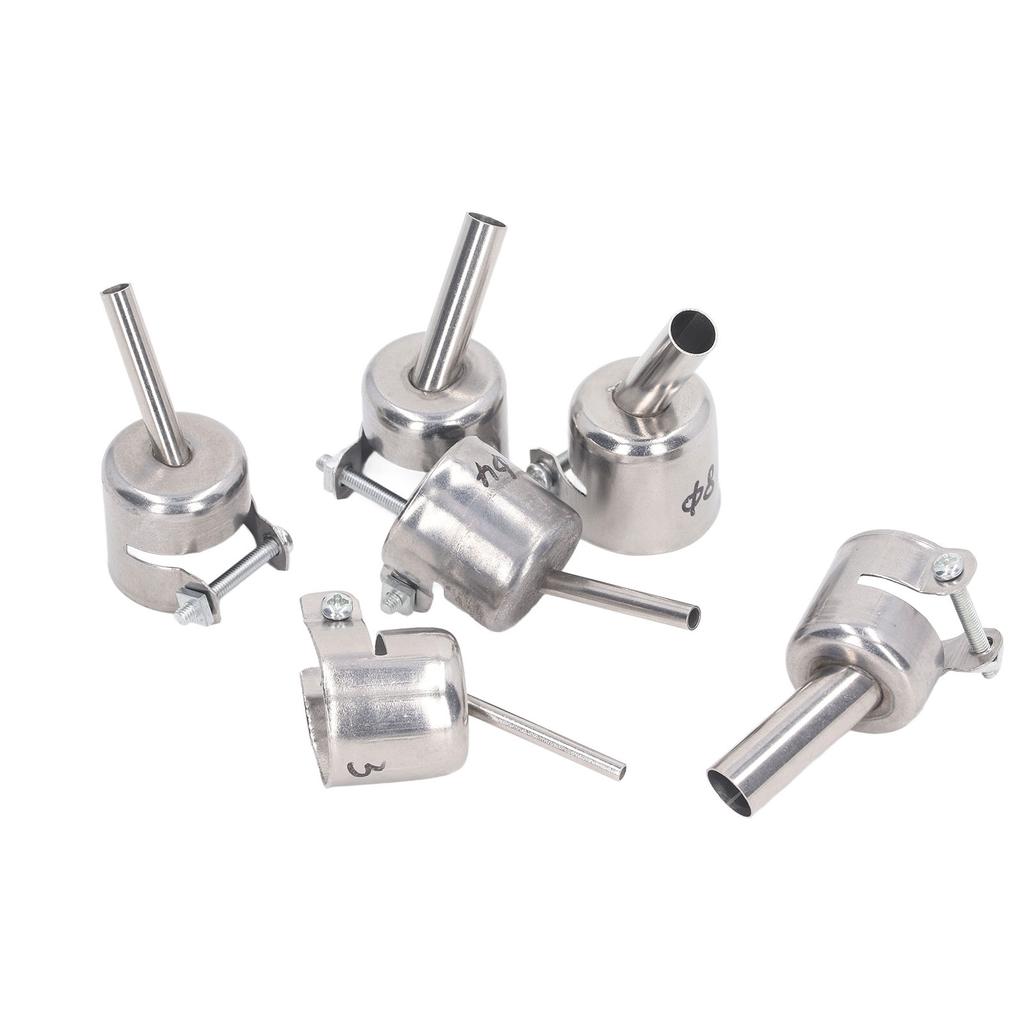 6Pcs 850 Heat Gun Nozzle Kit Aluminum Alloy 3 4 5 7 8 10mm Hot Air Gun Tips Soldering Station