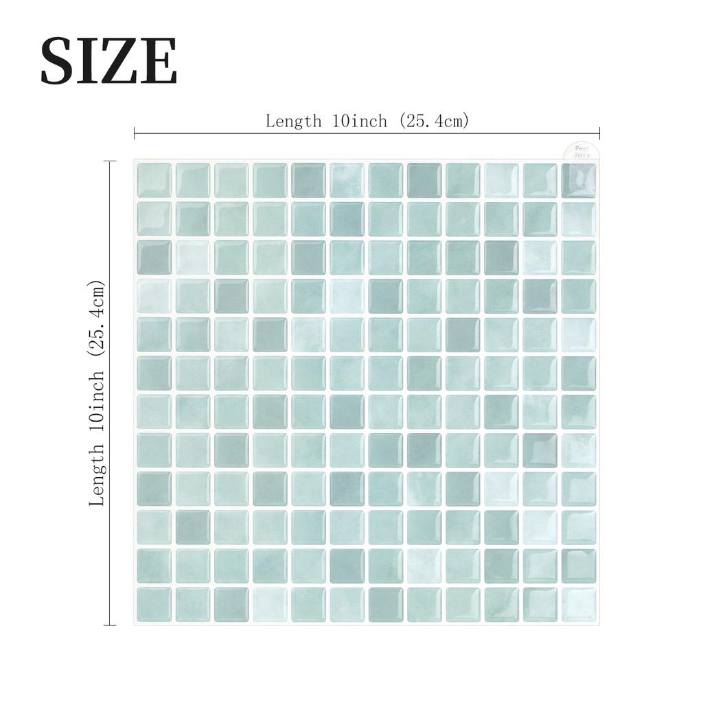 10pcs Strong Adhesive Peel&Stick Tile Stickers 3d Mosaic Vinyl Tiles Marble Wall Sticker Waterproof For Kitchen Bathroom