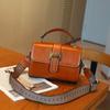 Genuine Leather Women's Bag Crossbody One-Shoulder Portable Square Fashionable Simple Handbag