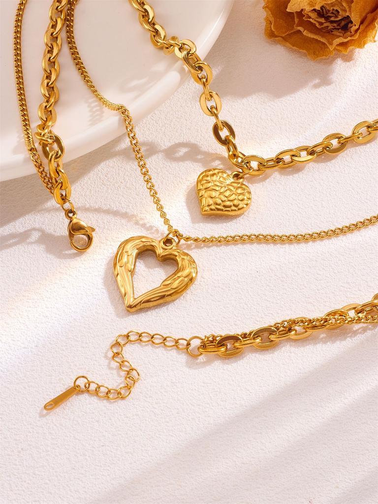 Fashion Gold Plated Stainless Steel Necklace Jewelry for Women with Pendant