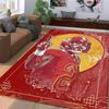 1pc Vibrant Red & Golden Football Helmet Player Design Area Rug - Non-Slip,  Polyester, Perfect for Living Room & Office