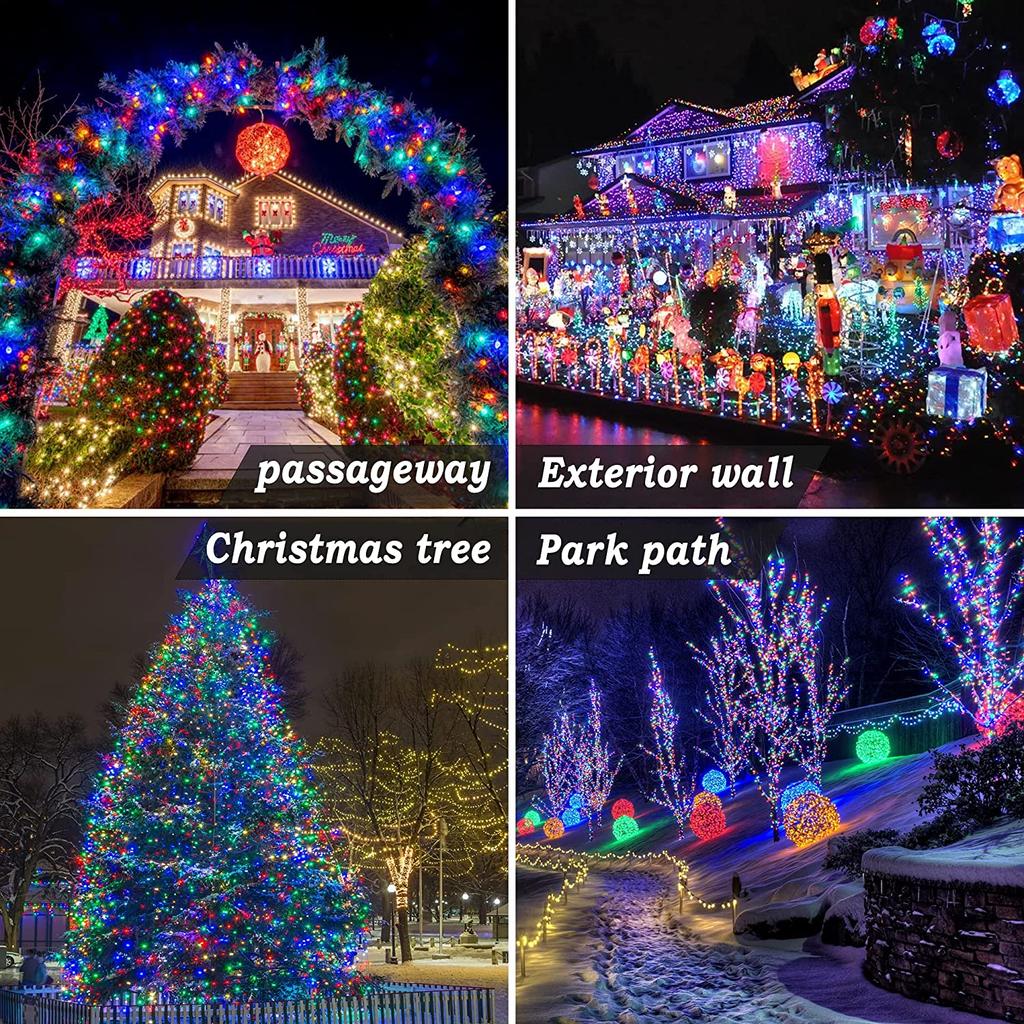 TAIKOO Waterproof Christmas Yard Decoration With RGB LED Light Remote Control 8 Light Colors Christmas Decorations With Timer