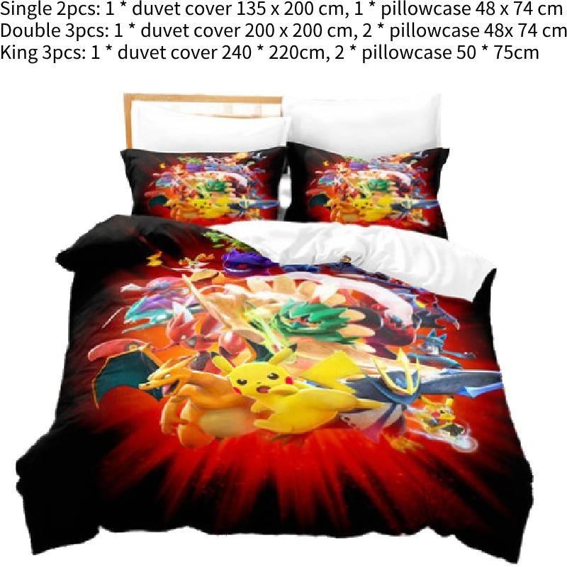 

Cartoon Bedding Pikachu Single Double Duvet Cover Household Goods Bed Single