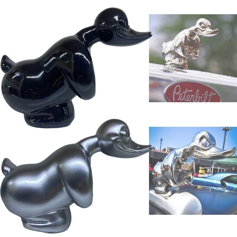 Unique Resin Savage Duck Car Ornament Angry Duck Head In Silver For Car Interior Decor