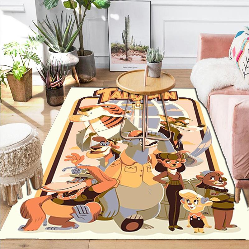 TaleSpin theme pattern design Rug Floor Mat for Living Room or Bedroom Soft and Comfortable Carpet a Gift for Birthday and Holiday.