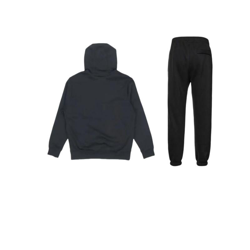 Nike Sportswear Club Fleece Chaud Pull Sweat à Capuche Pantalon Mi-Taille à Revers Ensemble de Sport Décontracté Sweat-shirt Unisexe, Pantalon DX0796-010+-BV2655-010