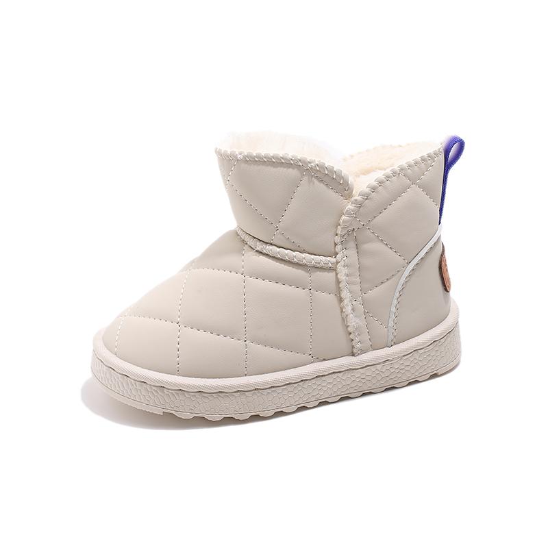 New Children's Snow Boot Kids Causal Girls Fashion Beige Ankle Boots Outdoor Thickened Plush Versatile Boys Warm Cotton Boots