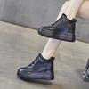 2 New Small Inner Height Increase Short Boots In Autumn and Winter, Friction Sticker Thick-soled Muffin Casual Thick-soled High-top Shoes