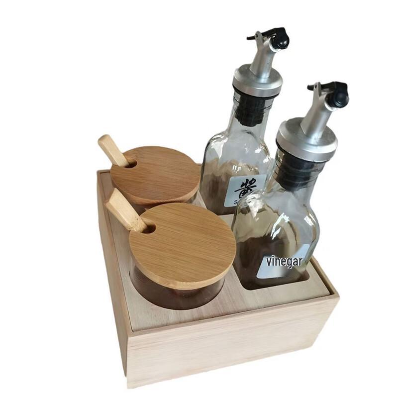 Mingchuxing Solid Wood Base Dining Table Condiment Set