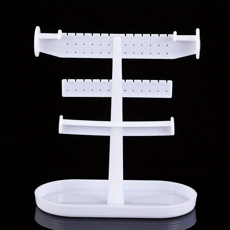 1pc Creative Jewelry Rack With Tray Base, Desktop Jewelry Display Holder, Plastic Jewelry Organizer Stand, For Earrings Rings