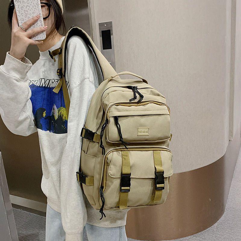 Hong Kong Style Large Capacity Backpack Women Korean High School Student Harajuku College Bag Unisex Rucksack